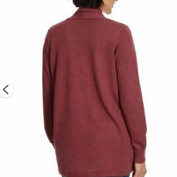 NEW Ella Moss Womens M Open Front Cardigan Sweater Dusty Rose Polyester 23CT - Picture 2 of 9